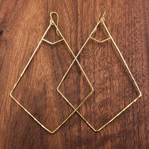 xl double inset kite earrings