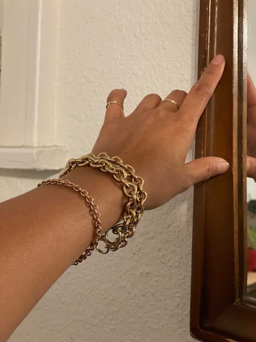 Large Link Vintage brass chain bracelet – Hahn Studio