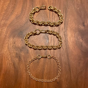 Small pink brass chain bracelet