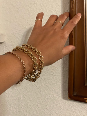 Medium Vintage brass chain bracelet