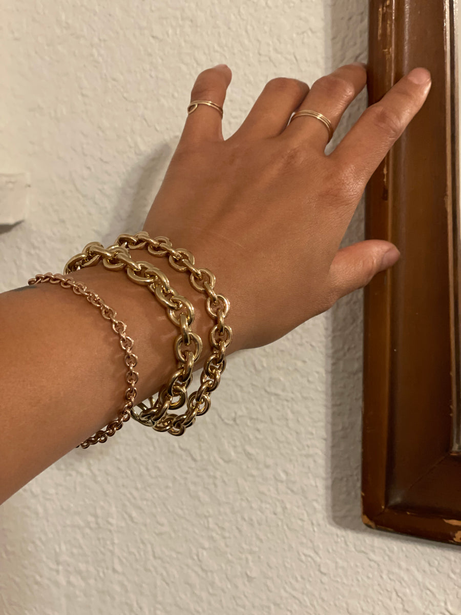 Medium Vintage brass chain bracelet
