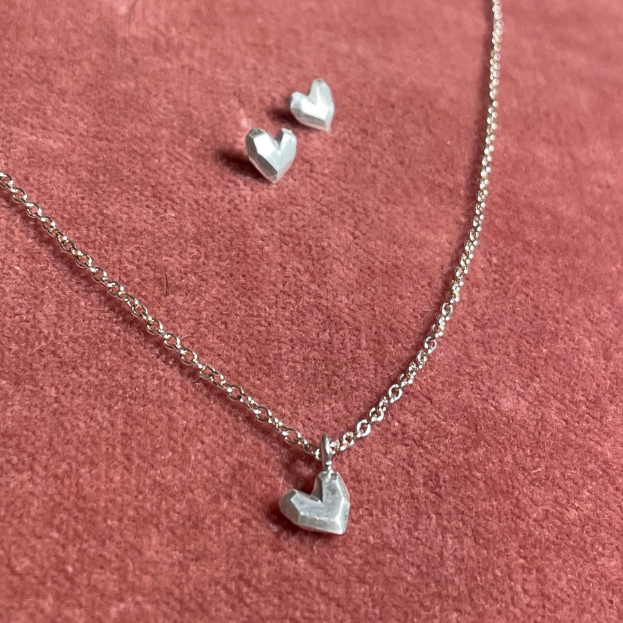faceted heart necklace