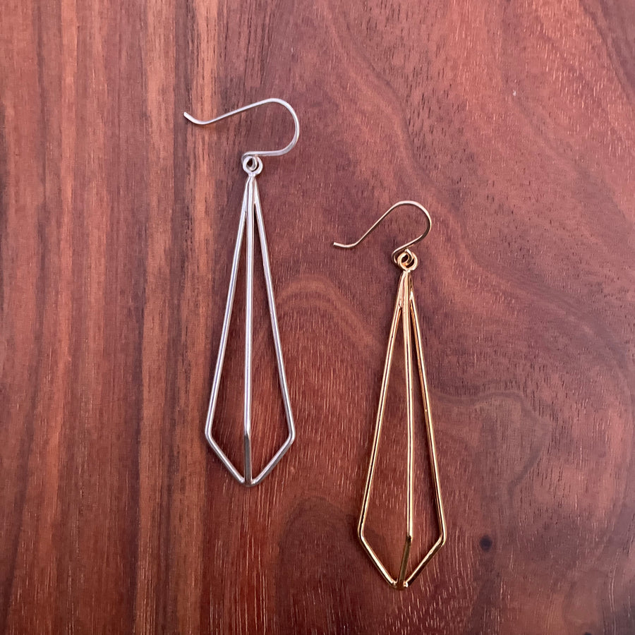 Large kite drop earrings