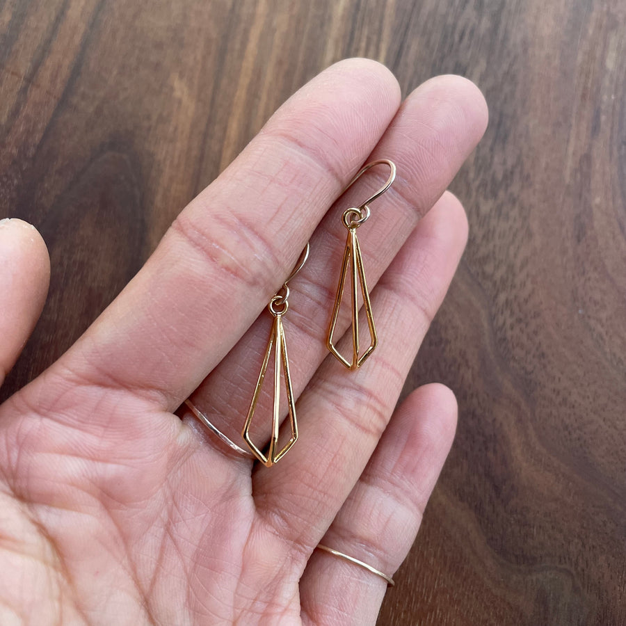 tiny kite drop earrings